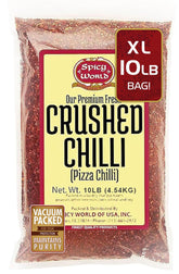 Spicy World front packaging showing 10 lb bag and clear label for bulk use