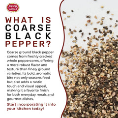 Spicy World coarse pepper crust on steak enhancing savory sear