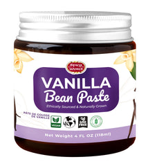 Spicy World jar front view showing brand and pure vanilla paste