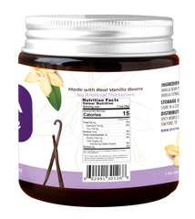Spicy World open jar with visible vanilla specks for visual appeal