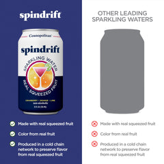 Spindrift Cosnopolitan pouring into a glass with bubbles showing refreshing drinkability