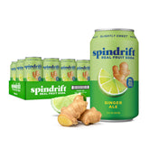 Spindrift ginger ale front packaging showing cans and fresh appeal