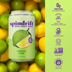 Spindrift lemon lime poured over ice with citrus slice showing refreshing serving idea