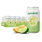 Spindrift lemon limeade front packaging shows vibrant cans and authentic appeal