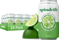 Spindrift lime front can showing label and calorie info for refreshing choice