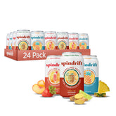 Spindrift front view of the variety pack showing cans and branding, great for quick selection