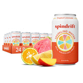 Spindrift can front view showing Tropical Lemonade label and inviting color
