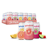 Spindrift variety pack front view showing three flavors and convenience