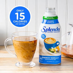 SPLENDA label detail highlighting French Vanilla flavor and sugar-free benefit