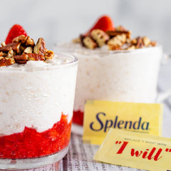 SPLENDA opened packet revealing premeasured contents, easy single-serve benefit