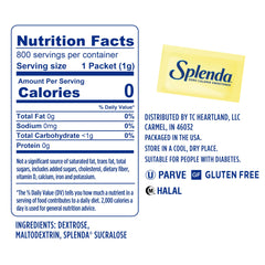 SPLENDA close-up of packet texture demonstrating easy pouring