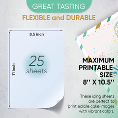 Splendid Sensations sheet next to ruler highlighting 8.5x11 size for easy compatibility