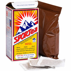 SPORTEA front packaging showing two-pack and citrus branding for quick energy