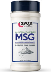 SPQR Seasonings front shaker showing clear label and 12 oz size benefit