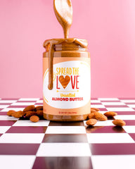 Spread The Love almond butter spread on toast showing tasty snack benefit