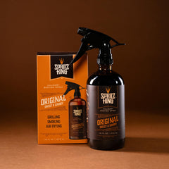 Spritz King nozzle spraying fine mist to evenly coat food and reduce mess