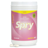 Spry bubble gum front packaging showing jar and label, convenient freshness