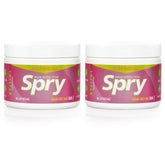 Spry front packaging showing two 100-count tubs and benefits