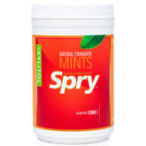 Spry front packaging showing cinnamon mints and long-lasting freshness