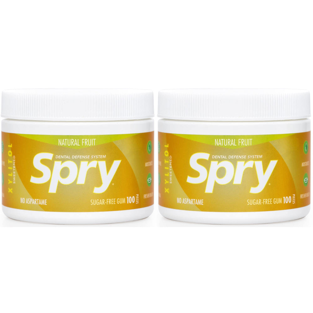 Spry fresh fruit front packaging showing tub and label for easy recognition and freshness