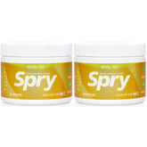 Spry fresh fruit front packaging showing tub and label for easy recognition and freshness