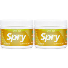 Spry fresh fruit front packaging showing tub and label for easy recognition and freshness
