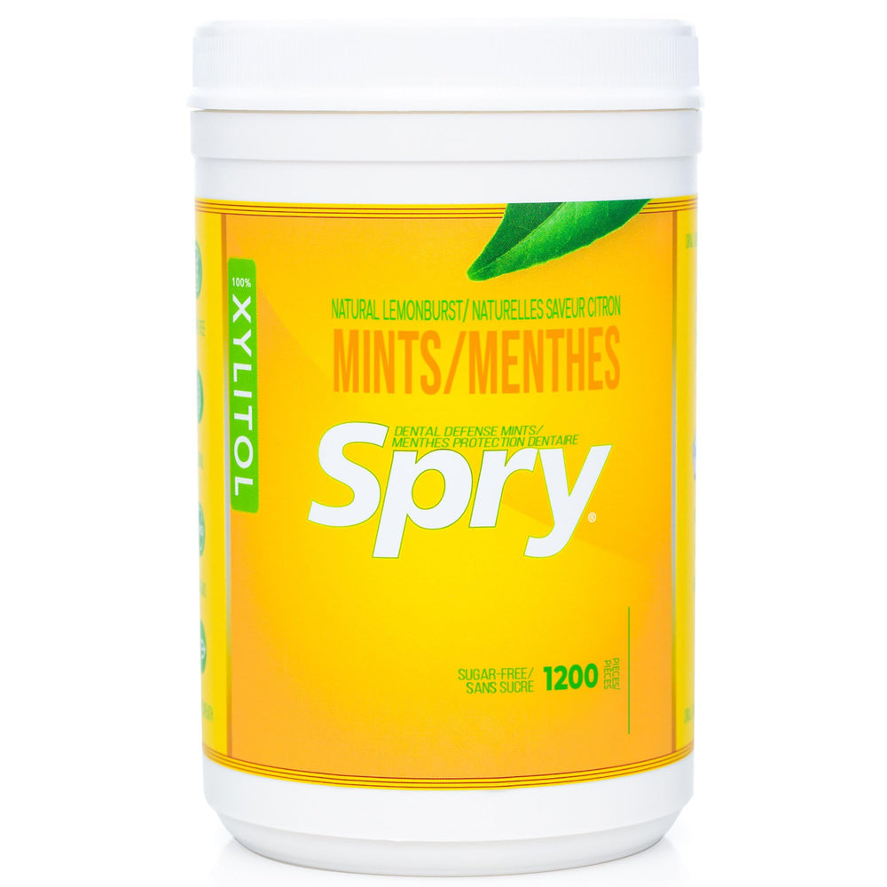 Spry lemon burst front packaging showing jar and label for quick identification