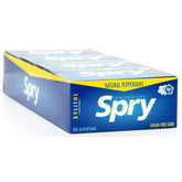 Spry peppermint blister front showing branding and pack convenience for fresh breath