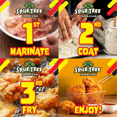 Spur Tree Jamaican close-up of seasoned flour texture highlighting even spice distribution