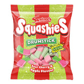 Squashies front packaging showing cherry and apple flavour and pack size