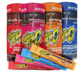 Sqwincher front packaging variety bundle showing all four flavor sticks and benefits