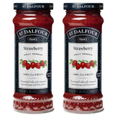 St. Dalfour front packaging showing jar and brand, highlights natural ingredients