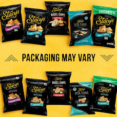 Stacy's pita thins next to dip demonstrating easy pairing and sharing