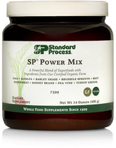 Standard Process SP Power Mix front label showing product identity and benefits
