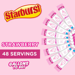 Close-up of individual Starburst All Pink stick packets highlighting easy single-serve use