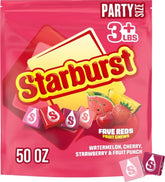 STARBURST front packaging showing 50 oz bag and resealable convenience