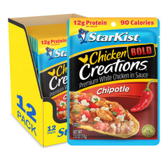 StarKist front packaging showing bold chipotle and 12-pack convenience
