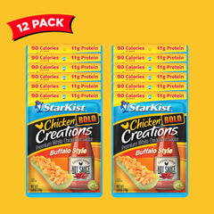 StarKist open pouch revealing seasoned chicken, convenient ready-to-eat serving