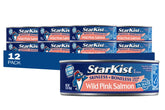 StarKist front packaging showing 5 oz wild pink salmon, highlights convenience