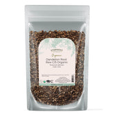 Starwest Botanicals pouch front view showing label and organic dandelion root benefits