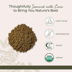 Starwest Botanicals product label close-up showing organic and kosher certifications