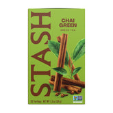 Stash chai green tea front packaging showing multipack convenience and natural ingredients