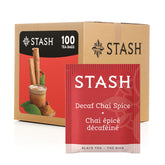 Stash front packaging showing box and 100 tea bags, convenient fresh supply