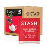 Stash front packaging showing decaf English Breakfast and benefits