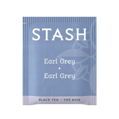 Stash Earl Grey individually wrapped tea bag foil pouch demonstrating freshness seal