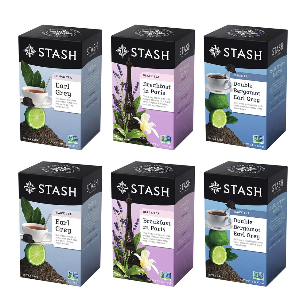Stash front packaging of The Earls assortment showing six boxes and convenience