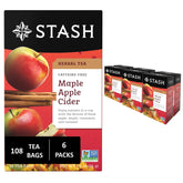 Stash front packaging showing maple apple cider tea and convenience
