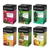 STASH front packaging showing six green tea boxes for easy selection