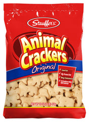 STAUFFERS front packaging showing 16-ounce animal crackers, convenient value