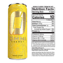 Steel Supplements OMNI Energy Florida and Kesar Mango cans in lifestyle setting for on-the-go energy